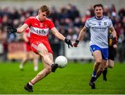 29 December 2019; Oisin McWilliams of Derry in action against Ryan Wylie of Monaghan during the Bank of Ireland Dr McKenna Cup Round 1 match between Monaghan and Derry at Grattan Park in Inniskeen, Monaghan. Photo by Philip Fitzpatrick/Sportsfile