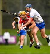 29 December 2019; Michael O’Halloran of Cork is tackled by Conor Prunty of Waterford during the Co-op Superstores Munster Hurling League 2020 Group B match between Waterford and Cork at Fraher Field in Dungarvan, Waterford. Photo by Eóin Noonan/Sportsfile