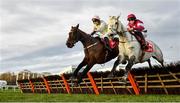 29 December 2019; Sharjah, with Patrick Mullins up, left, clear the last alongside Petit Mouchoir, with Rachael Blackmore up, on their way to winning the Matheson Hurdle during Day Four of the Leopardstown Christmas Festival 2019 at Leopardstown Racecourse in Dublin. Photo by David Fitzgerald/Sportsfile