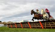 29 December 2019; Sharjah, with Patrick Mullins up, left, clear the last alongside Petit Mouchoir, with Rachael Blackmore up, on their way to winning the Matheson Hurdle during Day Four of the Leopardstown Christmas Festival 2019 at Leopardstown Racecourse in Dublin. Photo by David Fitzgerald/Sportsfile