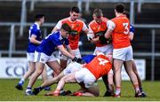 29 December 2019; Conor Madden of Cavan and Aiden Forker of Armagh are involved in a tussle of the ball during the Bank of Ireland Dr McKenna Cup Round 1 match between Cavan and Armagh at Kingspan Breffni in Cavan. Photo by Ben McShane/Sportsfile