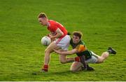 29 December 2019; Damien Gore of Cork is tackled by Dan McCarthy of Kerry during the 2020 McGrath Cup Group B match between Kerry and Cork at Austin Stack Park in Tralee, Kerry. Photo by Brendan Moran/Sportsfile