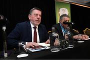 29 December 2019; FAI President Donal Conway during a press conference following the FAI Annual General Meeting at the Citywest Hotel in Dublin. Photo by Ramsey Cardy/Sportsfile