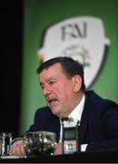 29 December 2019; FAI President Donal Conway during a press conference following the FAI Annual General Meeting at the Citywest Hotel in Dublin. Photo by Ramsey Cardy/Sportsfile