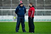 29 December 2019; Cork manager Ronan McCarthy, left, and senior coach Cian O'Neill prior to the 2020 McGrath Cup Group B match between Kerry and Cork at Austin Stack Park in Tralee, Kerry. Photo by Brendan Moran/Sportsfile