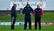 29 December 2019; Cork manager Ronan McCarthy, centre, with selectors Gary O'Halloran, left, and Sean Hayes prior to the 2020 McGrath Cup Group B match between Kerry and Cork at Austin Stack Park in Tralee, Kerry. Photo by Brendan Moran/Sportsfile