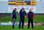 29 December 2019; Cork manager Ronan McCarthy, centre, with selectors Gary O'Halloran, left, and Sean Hayes prior to the 2020 McGrath Cup Group B match between Kerry and Cork at Austin Stack Park in Tralee, Kerry. Photo by Brendan Moran/Sportsfile