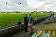 29 December 2019; Ciaran Sheehan of Cork is interviewed by Brian Carthy of RTE after the 2020 McGrath Cup Group B match between Kerry and Cork at Austin Stack Park in Tralee, Kerry. Photo by Brendan Moran/Sportsfile
