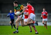 29 December 2019; Donal O'Sullivan of Kerry in action against Aidan Browne of Cork during the 2020 McGrath Cup Group B match between Kerry and Cork at Austin Stack Park in Tralee, Kerry. Photo by Brendan Moran/Sportsfile