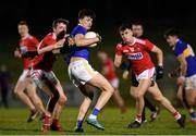 2 January 2020; Conal Kennedy of Tipperary is tackled by Ryan Harkin of Cork during the 2020 McGrath Cup Group B match between Cork and Tipperary at Mallow GAA Grounds in Mallow, Co Cork. Photo by Eóin Noonan/Sportsfile