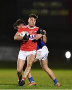 2 January 2020; Peter O'Driscoll of Cork is tackled by Steven O'Brien of Tipperary during the 2020 McGrath Cup Group B match between Cork and Tipperary at Mallow GAA Grounds in Mallow, Co Cork. Photo by Eóin Noonan/Sportsfile