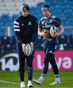 3 January 2020; Harry Byrne, left, and Ciarán Frawley during a Leinster Rugby captain's run at the RDS Arena in Dublin. Photo by Seb Daly/Sportsfile