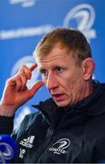 3 January 2020; Head coach Leo Cullen during a Leinster Rugby press conference at the RDS Arena in Dublin. Photo by Seb Daly/Sportsfile