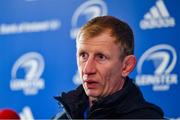 3 January 2020; Head coach Leo Cullen during a Leinster Rugby press conference at the RDS Arena in Dublin. Photo by Seb Daly/Sportsfile