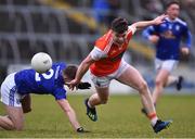 29 December 2019; Aiden Nugent of Armagh and Patrick Meade of Cavan during the Bank of Ireland Dr McKenna Cup Round 1 match between Cavan and Armagh at Kingspan Breffni in Cavan. Photo by Ben McShane/Sportsfile