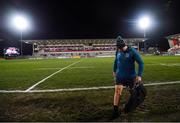 3 January 2020; Luke Marshall of Ulster arrives ahead of the Guinness PRO14 Round 10 match between Ulster and Munster at Kingspan Stadium in Belfast. Photo by Ramsey Cardy/Sportsfile