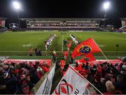 3 January 2020; The Munster team run out ahead of the Guinness PRO14 Round 10 match between Ulster and Munster at Kingspan Stadium in Belfast. Photo by Ramsey Cardy/Sportsfile