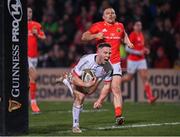 3 January 2020; John Cooney of Ulster goes over to score his side's first try during the Guinness PRO14 Round 10 match between Ulster and Munster at Kingspan Stadium in Belfast. Photo by Harry Murphy/Sportsfile