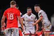 3 January 2020; Rob Herring of Ulster celebrates a penalty during the Guinness PRO14 Round 10 match between Ulster and Munster at Kingspan Stadium in Belfast. Photo by Ramsey Cardy/Sportsfile
