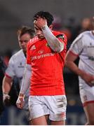 3 January 2020; Joey Carbery of Munster reacts following the Guinness PRO14 Round 10 match between Ulster and Munster at Kingspan Stadium in Belfast. Photo by Harry Murphy/Sportsfile