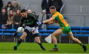 4 January 2020; Luke Connolly of Nemo Rangers in action against Liam Silke of Corofin during the AIB GAA Football All-Ireland Senior Club Championship semi-final match between Corofin and Nemo Rangers at Cusack Park in Ennis, Clare. Photo by Brendan Moran/Sportsfile