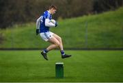 4 January 2020; Evan O'Carroll of Laois jumps the photo bench prior to the 2020 O'Byrne Cup Round 2 match between Meath and Laois at Pairc Tailteann in Navan, Meath. Photo by Harry Murphy/Sportsfile