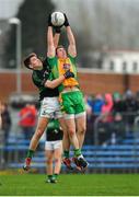 4 January 2020; Gary Sice of Corofin fields a kickout ahead of Kevin O'Donovan of Nemo Rangers during the AIB GAA Football All-Ireland Senior Club Championship semi-final match between Corofin and Nemo Rangers at Cusack Park in Ennis, Clare. Photo by Brendan Moran/Sportsfile