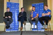 4 January 2020; MC Philip Lawlor, Former Leinster and Ireland player Gordon D'Arcy, Leinster Rugby Academy Manager Noel McNamara, and Leinster players Adam Byrne and James Tracy during the Leinster Junior Rugby lunch at the Intercontinental Hotel in Ballsbridge, Dublin. This is the third year that the lunch has been held in celebration of Junior Club Rugby in Leinster. Photo by Ramsey Cardy/Sportsfile