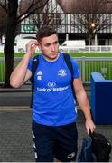 4 January 2020; Jordan Larmour of Leinster arrives prior to the Guinness PRO14 Round 10 match between Leinster and Connacht at the RDS Arena in Dublin. Photo by Sam Barnes/Sportsfile
