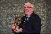 4 January 2020; The Sean O’Brien Hall of Fame Award winner Seamie Briscoe, Boyne RFC, with his award during the Leinster Junior Rugby lunch at the Intercontinental Hotel, Ballsbridge. This is the third year that the lunch has been held in celebration of Junior Club Rugby in Leinster. Seamie has been involved with Boyne RFC since the early 70's. His outstanding contribution to Boyne RFC and the North East area, in particular, Youths rugby have been recognised today as the third recipient of the Sean O'Brien Hall of Fame award for 2020.  Photo by Ramsey Cardy/Sportsfile