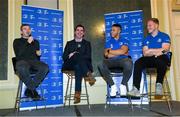 4 January 2020; Former Leinster and Ireland player Gordon D'Arcy, Leinster Rugby Academy Manager Noel McNamara, and Leinster players Adam Byrne and James Tracy during the Leinster Junior Rugby lunch at the Intercontinental Hotel in Ballsbridge, Dublin. This is the third year that the lunch has been held in celebration of Junior Club Rugby in Leinster. Photo by Ramsey Cardy/Sportsfile