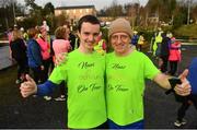 4 January 2020; Anthony and Nigel Madden from Naas, Co Kildare following the Con Smith parkrun in partnership with Vhi at Con Smith park in Cavan. Parkrun Ireland in partnership with Vhi, added a new parkrun at Con Smith park in Cavan on Saturday, 4th January, with the introduction of the Con Smith parkrun. Parkruns take place over a 5km course weekly, are free to enter and are open to all ages and abilities, providing a fun and safe environment to enjoy exercise. To register for a parkrun near you visit www.parkrun.ie. Photo by David Fitzgerald/Sportsfile