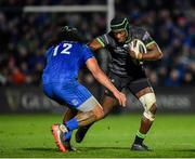 4 January 2020; Niyi Adeolokun of Connacht in action against Joe Tomane of Leinster during the Guinness PRO14 Round 10 match between Leinster and Connacht at the RDS Arena in Dublin. Photo by Seb Daly/Sportsfile