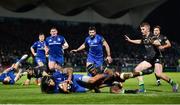 4 January 2020; Joe Tomane of Leinster is tackled by Niyi Adeolokun of Connacht during the Guinness PRO14 Round 10 match between Leinster and Connacht at the RDS Arena in Dublin. Photo by Sam Barnes/Sportsfile