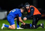 4 January 2020; Jordan Larmour of Leinster is treated by Leinster  Head physiotherapist Garreth Farrell during the Guinness PRO14 Round 10 match between Leinster and Connacht at the RDS Arena in Dublin. Photo by Ramsey Cardy/Sportsfile