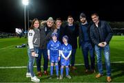 4 January 2020; Matchday mascot 8 year old Daire Nolan, from Skeoughvosteen, Co. Kilkenny, with Leinster players James Lowe, Jimmy O'Brien, Conor O'Brien and Scott Fardy ahead of the Guinness PRO14 Round 10 match between Leinster and Connacht at the RDS Arena in Dublin. Photo by Ramsey Cardy/Sportsfile