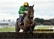 5 January 2020; Caravation, with Brian Hayes up, jumps the last on their way to winning the Irish Stallion Farms EBF Mares Beginners Steeplechase at Naas Racecourse in Naas, Co Kildare. Photo by Seb Daly/Sportsfile