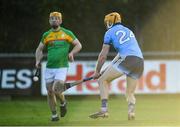 5 January 2020; Eamonn Dillon of Dublin shoots to score his side’s first goal during the 2020 Walsh Cup Round 3 match between Dublin and Carlow at Parnell Park in Dublin. Photo by Sam Barnes/Sportsfile