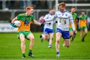 5 January 2020; Daniel Clarke of Donegal in action against Kieran Hughes of Monaghan during the Bank of Ireland Dr McKenna Cup Round 2 match between Donegal and Monaghan at Páirc MacCumhaill in Ballybofey, Donegal. Photo by Philip Fitzpatrick/Sportsfile