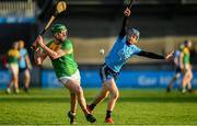 5 January 2020; David English of Carlow in action against Oisín O'Rorke of Dublin during the 2020 Walsh Cup Round 3 match between Dublin and Carlow at Parnell Park in Dublin. Photo by Sam Barnes/Sportsfile