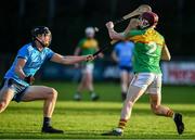 5 January 2020; Alan Corcoran of Carlow in action against Mark Schutte of Dublin during the 2020 Walsh Cup Round 3 match between Dublin and Carlow at Parnell Park in Dublin. Photo by Sam Barnes/Sportsfile