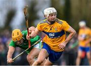 5 January 2020; Jack Browne of Clare in action against Tom Morrissey of Limerick during the Co-op Superstores Munster Hurling League 2020 Group A match between Clare and Limerick at O'Garney Park in Sixmilebridge, Clare. Photo by Harry Murphy/Sportsfile