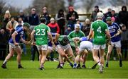 5 January 2020; Both teams battle for possession during the 2020 Walsh Cup Round 3 match between Laois and Westmeath at O'Keeffe Park in Borris in Ossory, Laois. Photo by Ramsey Cardy/Sportsfile