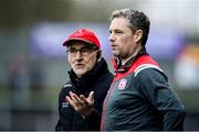 5 January 2020; Tyrone Manager Mickey Harte, left, with Gavin Devlin, assistant manager, during the Bank of Ireland Dr McKenna Cup Round 2 match between Tyrone and Cavan at Healy Park in Omagh, Tyrone. Photo by Oliver McVeigh/Sportsfile