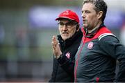 5 January 2020; Tyrone Manager Mickey Harte, left, with Gavin Devlin, assistant manager, during the Bank of Ireland Dr McKenna Cup Round 2 match between Tyrone and Cavan at Healy Park in Omagh, Tyrone. Photo by Oliver McVeigh/Sportsfile