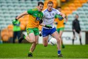 5 January 2020; James Brennan of Donegal in action against Kieran Duffy of Monaghan during the Bank of Ireland Dr McKenna Cup Round 2 match between Donegal and Monaghan at Páirc MacCumhaill in Ballybofey, Donegal. Photo by Philip Fitzpatrick/Sportsfile