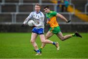 5 January 2020; Kieran Hughes of Monaghan in action against Caolan McGonagle of Donegal during the Bank of Ireland Dr McKenna Cup Round 2 match between Donegal and Monaghan at Páirc MacCumhaill in Ballybofey, Donegal. Photo by Philip Fitzpatrick/Sportsfile