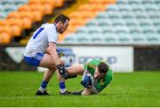 5 January 2020; Eoghan McGettigan of Donegal in action against Padraic Keenan of Monaghan during the Bank of Ireland Dr McKenna Cup Round 2 match between Donegal and Monaghan at Páirc MacCumhaill in Ballybofey, Donegal. Photo by Philip Fitzpatrick/Sportsfile