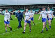 5 January 2020; Monaghan manager Seamus McEnaney and his players leave the field during the Bank of Ireland Dr McKenna Cup Round 2 match between Donegal and Monaghan at Páirc MacCumhaill in Ballybofey, Donegal. Photo by Philip Fitzpatrick/Sportsfile