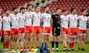 5 January 2020; The Tyrone team standing for the anthem before the Bank of Ireland Dr McKenna Cup Round 2 match between Tyrone and Cavan at Healy Park in Omagh, Tyrone. Photo by Oliver McVeigh/Sportsfile